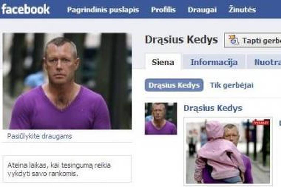 „Facebook“ tinklapyje D.Kedį palaiko ir Saulius Stoma 