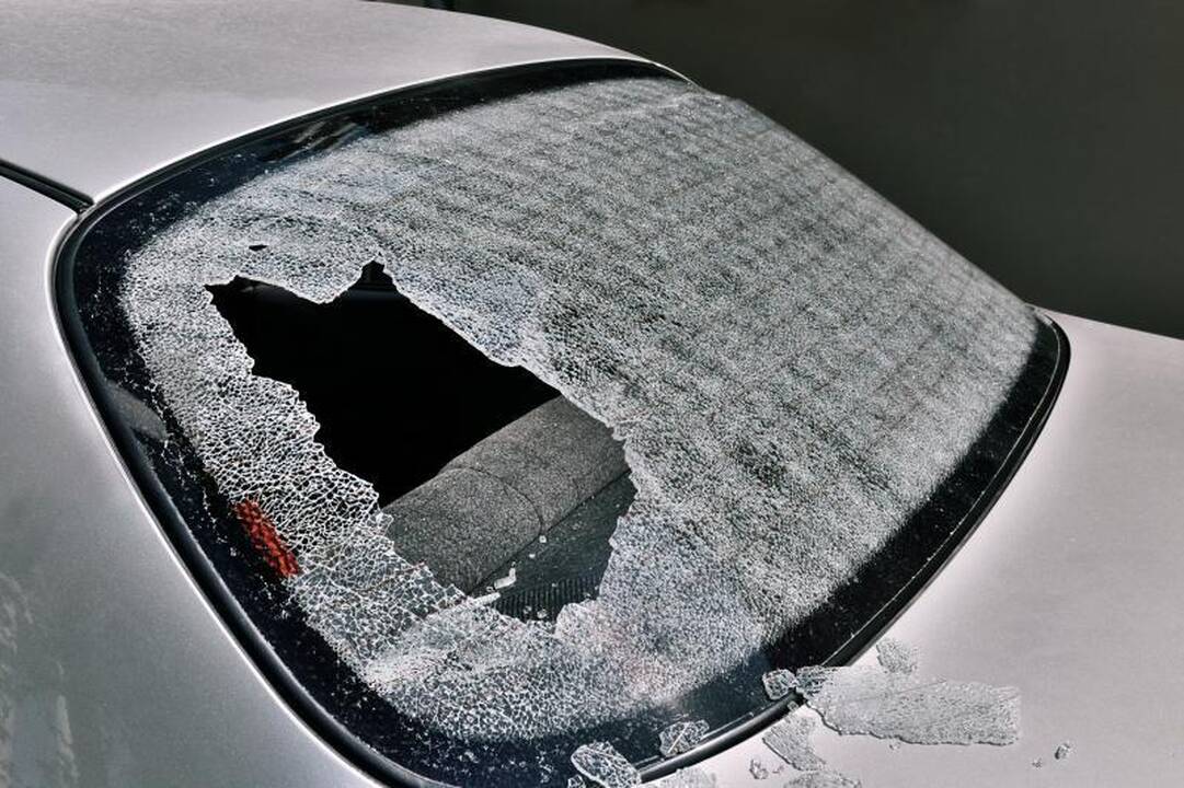 Nuo vėjo jėgainės atskriejęs ledo luitas suknežino valdžios automobilį