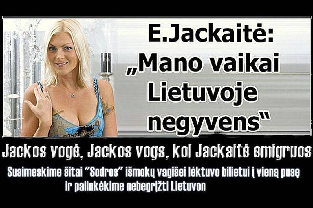 Internete išpliekta E.Jackaitė: jei nupirks bilietą, gal emigruosiu
