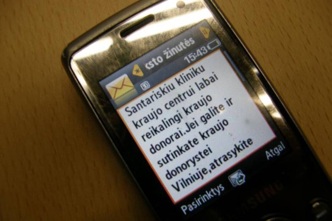 SMS žinutėmis kraujo prašoma ne dėl tragedijos, o užkertant jai kelią