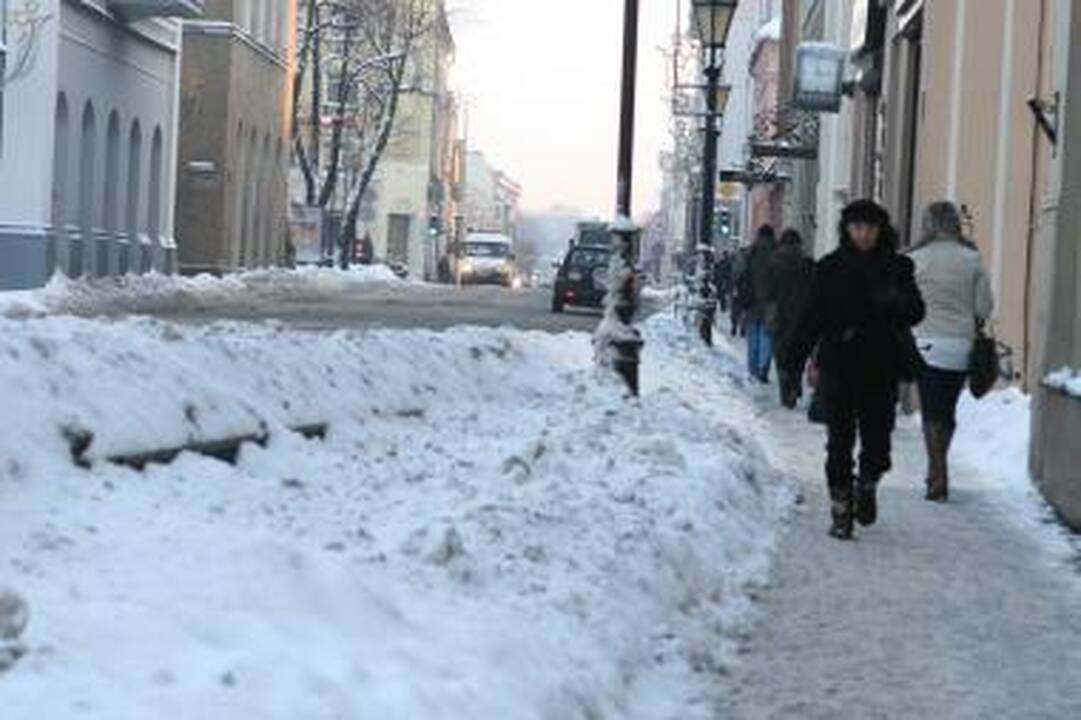 Klaipėdą stingdo šaltis, eismo sąlygos geros