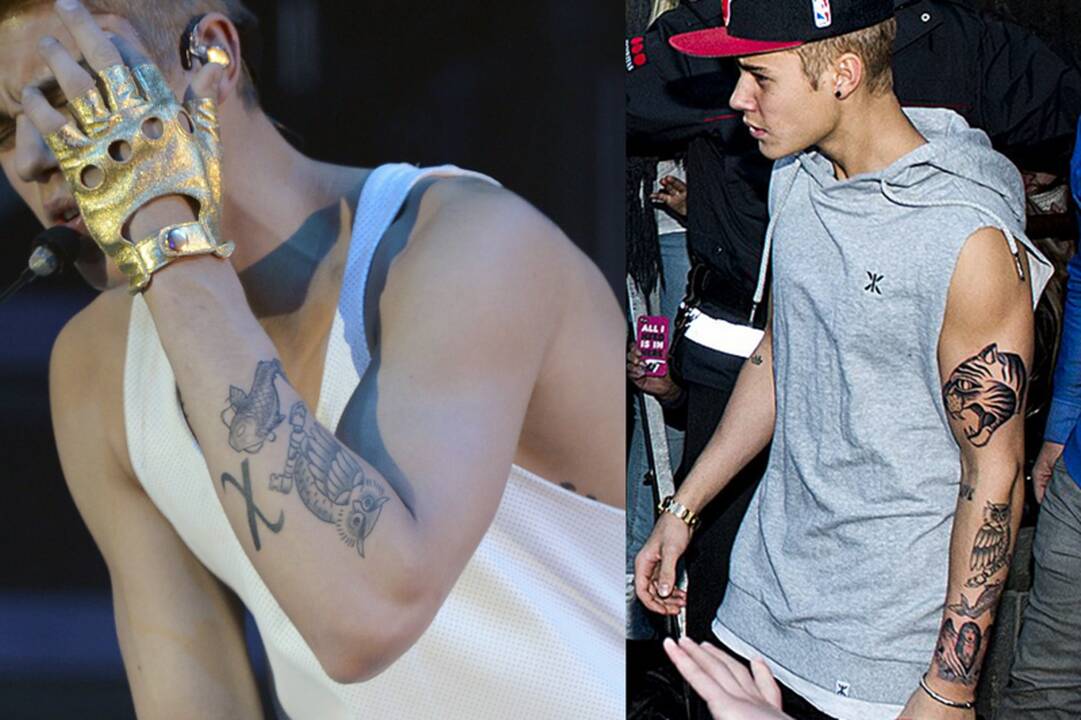 J. Bieberis savo kūną papuošė dar dviem tatuiruotėmis