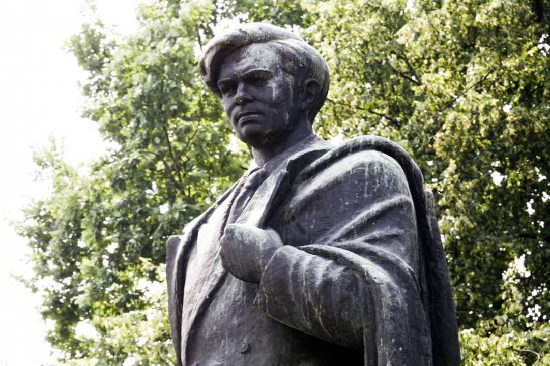 P.Cvirkos paminklą Vilniuje "puošia" balandžiai