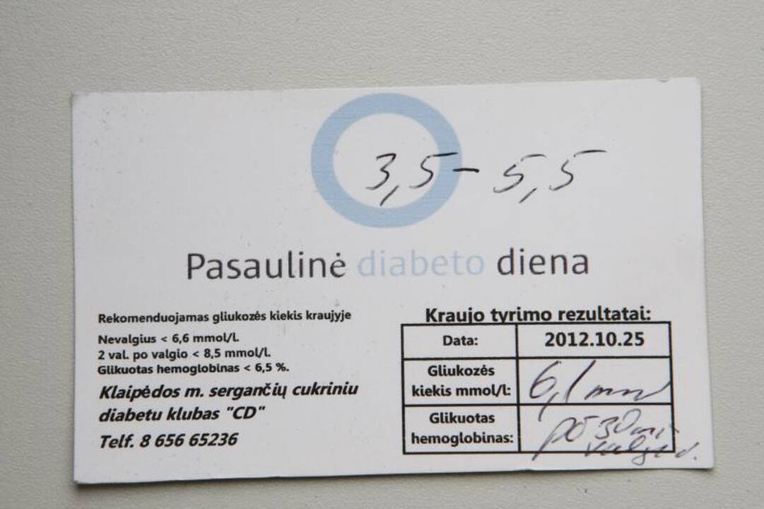 Klaipėdiečius kvietė išsitirti cukraus kiekį kraujyje