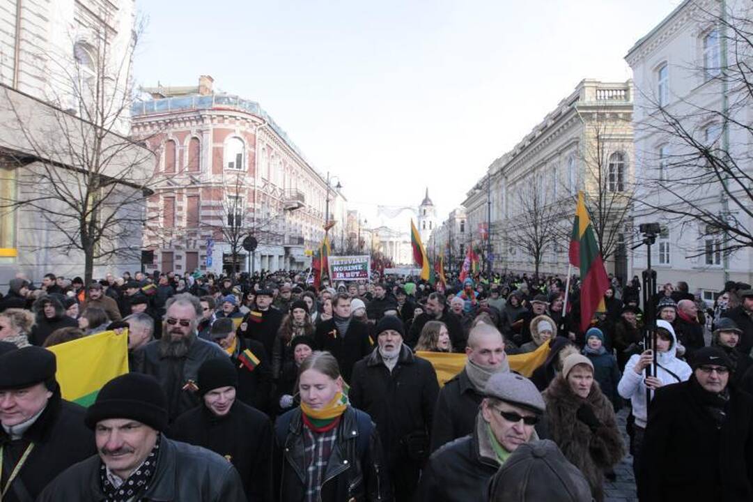 Uždraustoje eisenoje Vilniuje - tūkstančiai nacionalistų