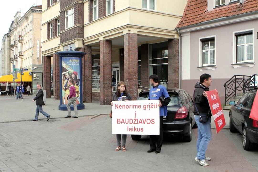 Klaipėdiečiai protestavo prieš Darbo kodekso pataisas