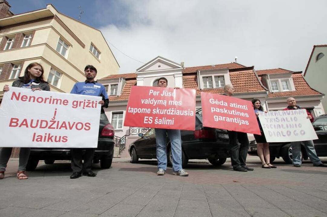 Klaipėdiečiai protestavo prieš Darbo kodekso pataisas