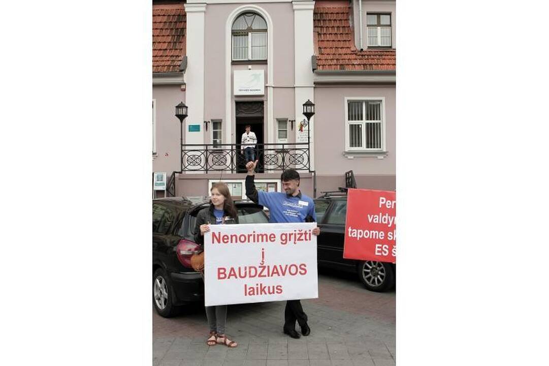 Klaipėdiečiai protestavo prieš Darbo kodekso pataisas