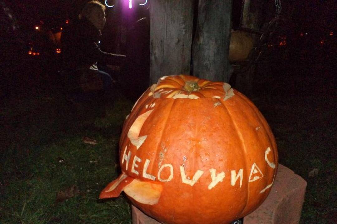 Švėkšnos dvaro parką nušvietė šimtai moliūgų liepsnelių