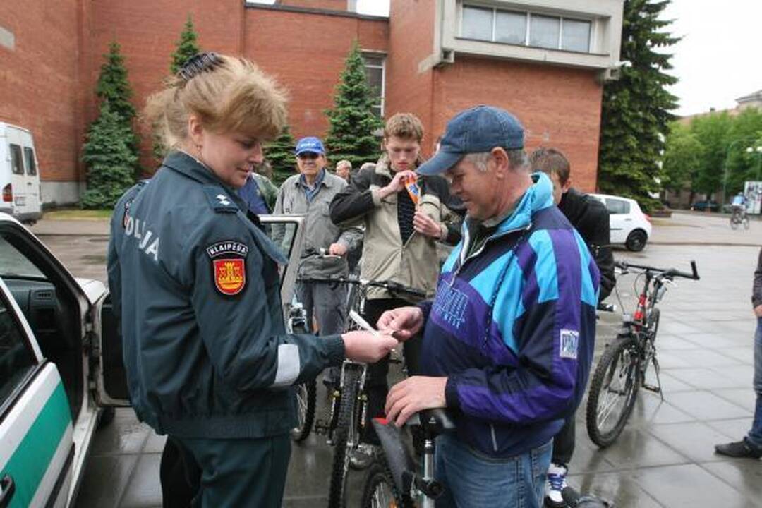 Lietus nesutrukdė dviračių registracijos