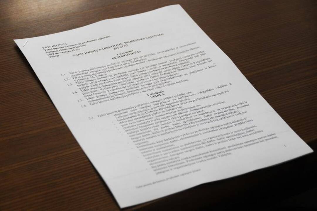 Vilniuje taksi darbuotojai įsteigė profsąjungą, išrinko pirmininką