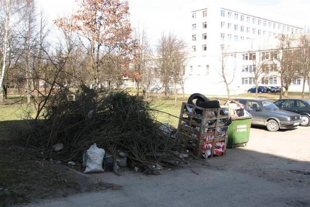 Šiukšlių kalnai daugiabučio kieme - gyventojų reikalas?