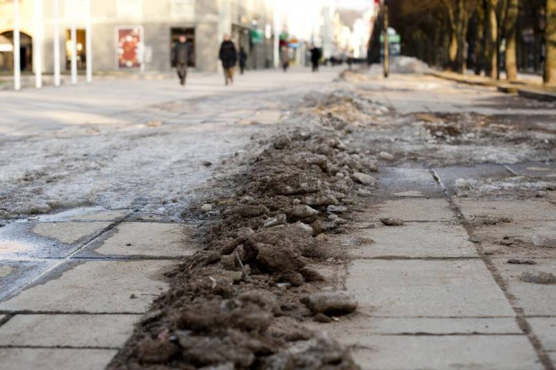 Švenčių išvakarėse purviną Laisvės alėją žada iškuopti 