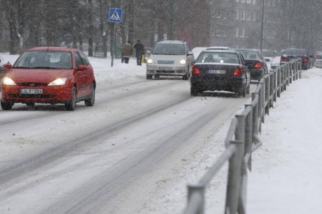 Žiema Klaipėdoje: eismo sąlygos sudėtingos