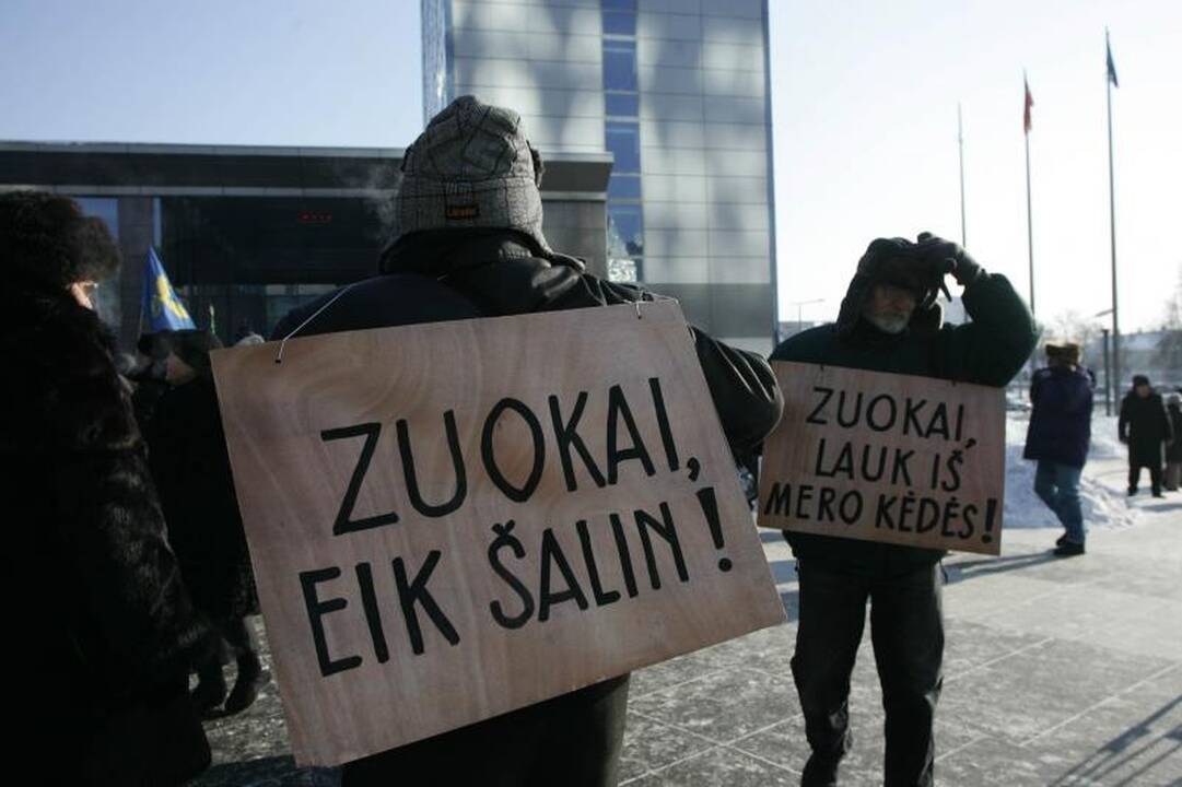 Akistatos su protestuotojais A.Zuokas nepabūgo