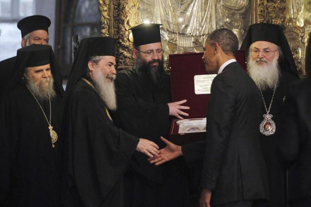 B.Obama aplankė Viešpaties gimimo bažnyčią Betliejuje