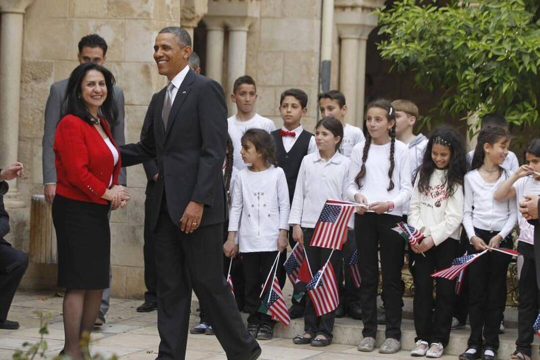 B.Obama aplankė Viešpaties gimimo bažnyčią Betliejuje
