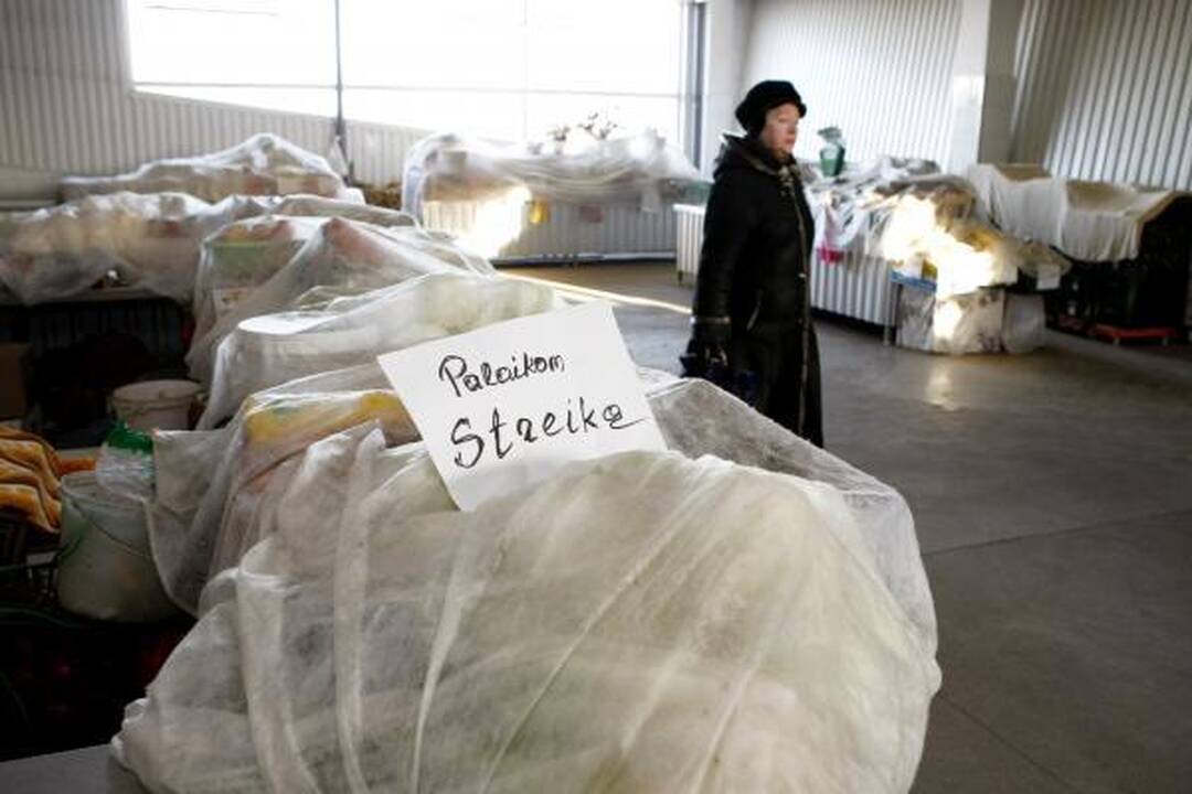 Klaipėdoje streikuoja turgaus prekeiviai