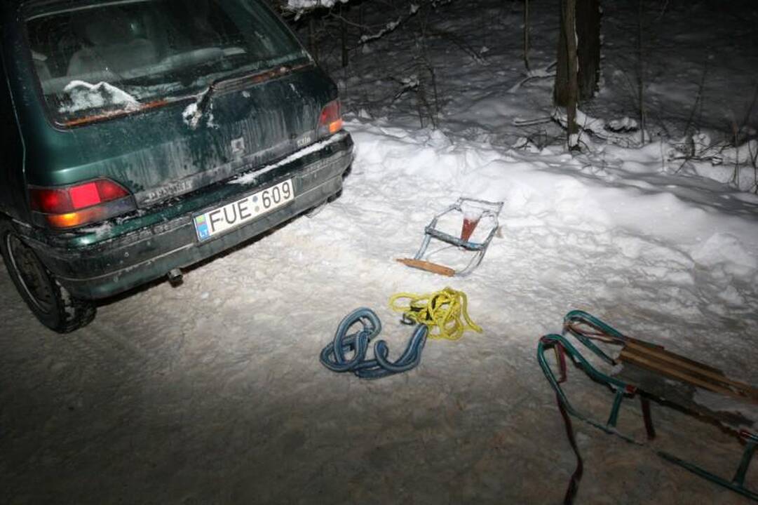 Važiuodamas automobilio tempiamomis rogėmis žuvo vaikinas