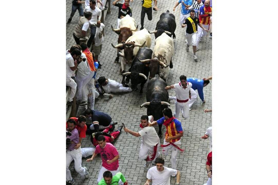 Pamplona: antrąją bulių bėgimo dieną subadytas australas 