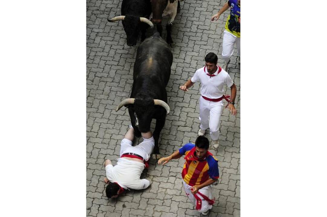 Pamplona: antrąją bulių bėgimo dieną subadytas australas 