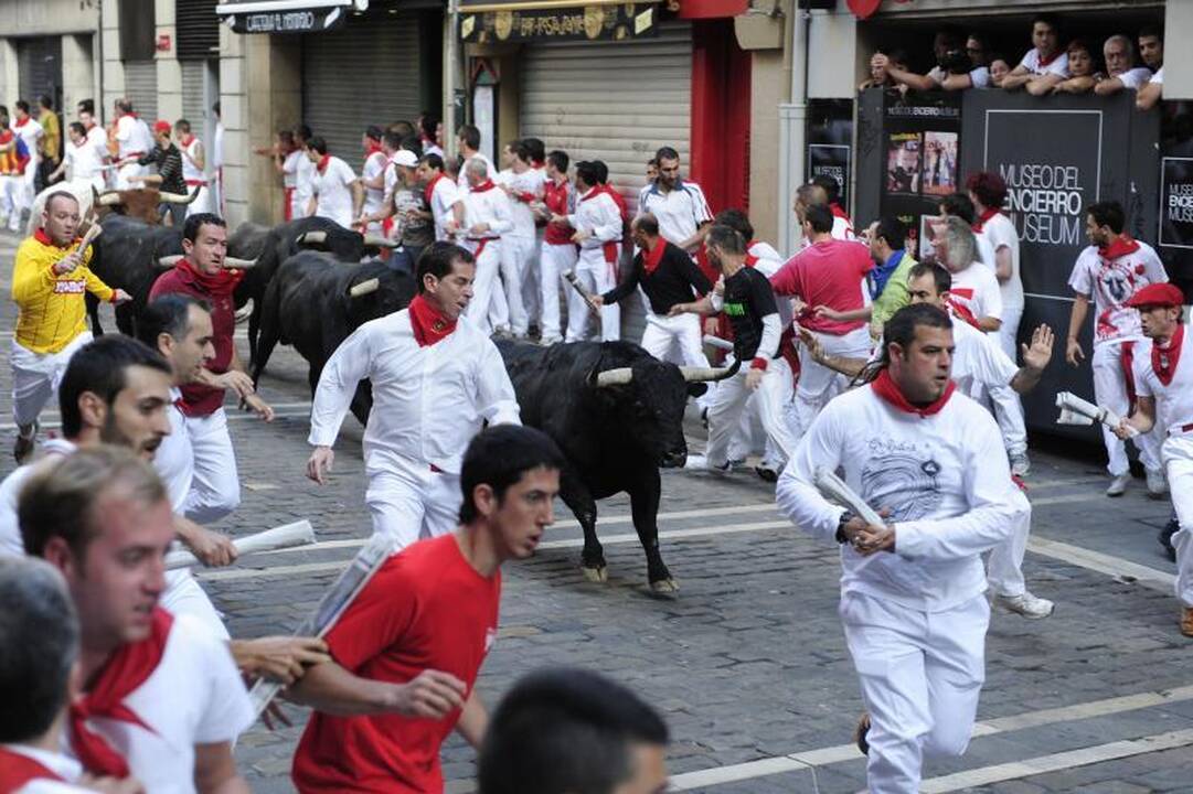Pamplona: antrąją bulių bėgimo dieną subadytas australas 