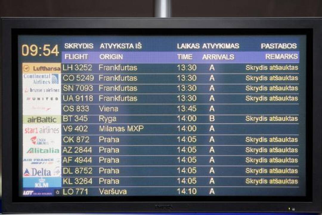 Skrydžiai virš Lietuvos nevyksta ir šeštadienį (papildyta 15 val.)