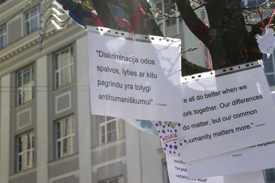 Sostinės V. Kudirkos aikštėje - spalvoti lygybės reikalavimai