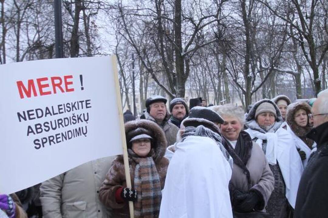 Medikai vėl protestavo prieš ligoninių sujungimą