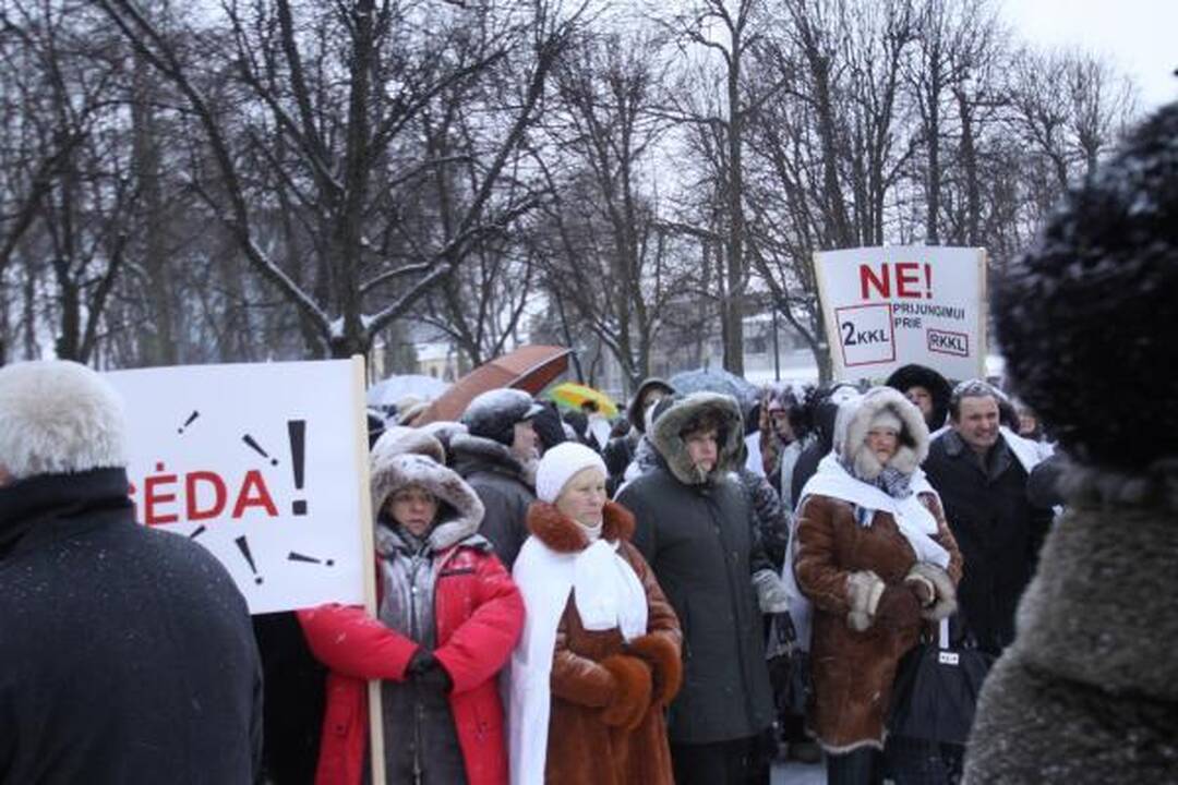 Medikai vėl protestavo prieš ligoninių sujungimą