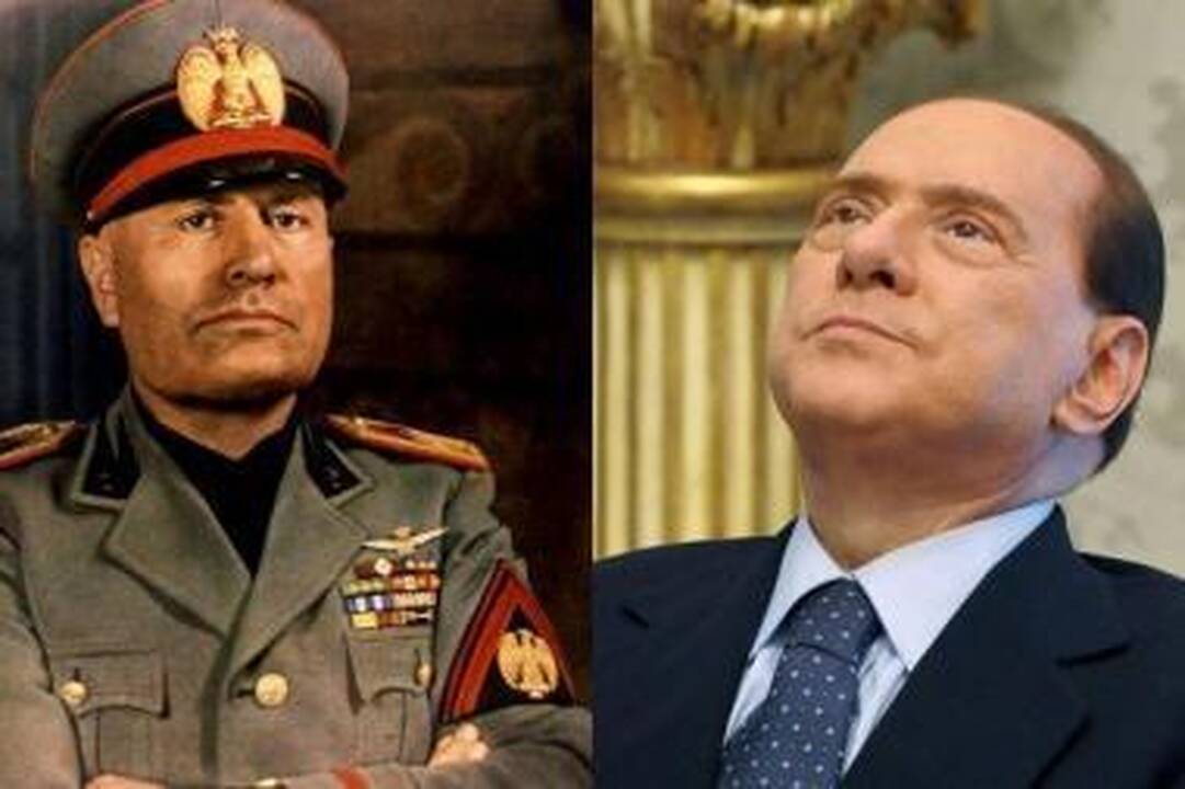 Panašumas. Tiek B.Mussolini (kairėje), tiek S.Berlusconi žymūs ir dėl meilės moterims.