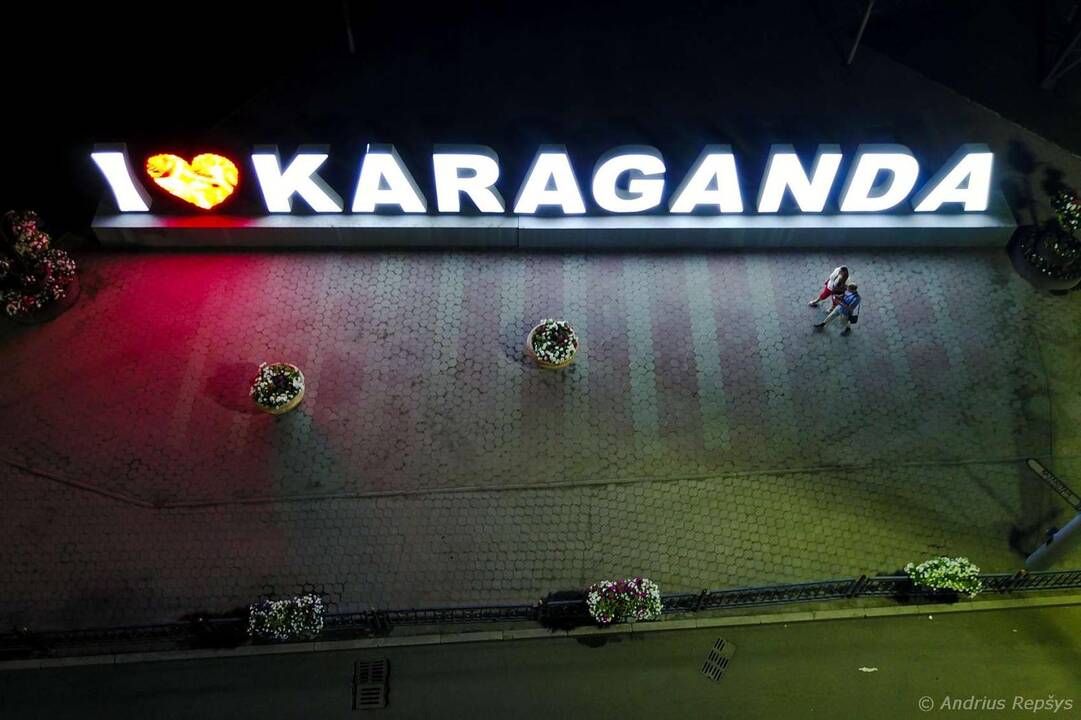 Kazachstano ir Lietuvos vaizdai iš paukščio skrydžio 