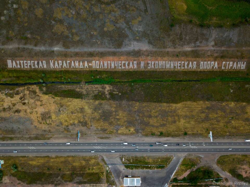 Kazachstano ir Lietuvos vaizdai iš paukščio skrydžio 