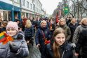 Šventiškoje Kovo 11-osios eisenoje Kauno moksleiviai linkėjo neprarasti vienybės