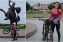 Galimybės: S. Dambrauskaitė-Bakutienė pamėgo dviratį kaip daugiausia laisvės suteikiančią transporto priemonę.