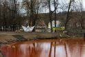 Tvenkinys šalia Rusijos ambasados nudažytas raudonai: „kruviną“ tvenkinį perplaukė R. Meilutytė 