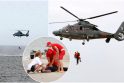 Ore: į pagalbą atskridęs karinių pajėgų sraigtasparnis iš vandens ištraukė žmogų.