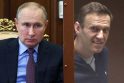 Vladimiras Putinas (kairėje) ir Aleksejus Navalnas (dešinėje)