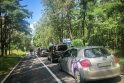 Vargas: žmonės skundžiasi, jog, keltu persikėlus į Smiltynę, eismą paralyžiuoja didžiulės automobilių eilės.
