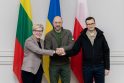 Ingrida Šimonytė, Denysas Šmyhalis ir Mateuszas Morawieckis