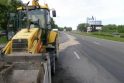 Traktorius užteršė Klaipėdos gatves