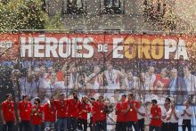 Ispanijos krepšinio rinktinės sutikimas Madride