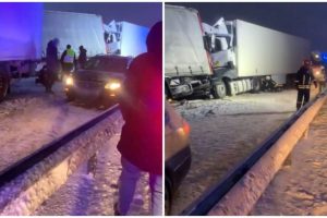 Panevėžio rajone – masinė avarija: žuvo krovininio automobilio vairuotojas