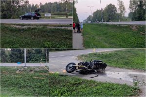 Utenoje per susidūrimą su automobiliu žuvo motociklo vairuotojas