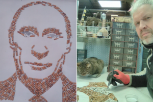 Koliaže iš nuorūkų – V. Putino veidas ir ekocido grėsmė