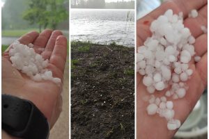 Kai kuriose Lietuvos vietovėse pabiro kruša