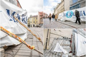 Bauginanti Marijos radijo pastato tvora praeivių greitai nebegąsdins