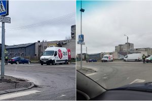 Pastojo kelią siuntų mikroautobusui: avarija užblokavo eismą Baltijos g. 
