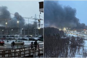 Ukrainiečiai – apie didžiulį gaisrą prie Maskvos: ir vėl rusai neatsargiai rūko