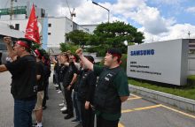 „Samsung Electronics“ profesinė sąjunga paskelbė neterminuotą streiką, sutrikdyta gamyba